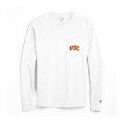 USC Trojans Men's League Whie Pocket Long Sleeve T-Shirt